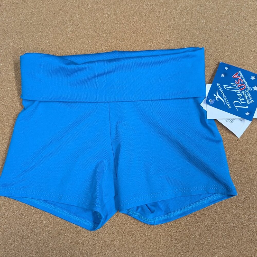 Motionwear Women's Foldover Shorts in Turquoise